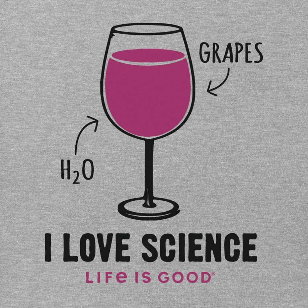 Life Is Good Women's Wine Science Short Sleeve Crusher Vee Tee - Picture 2 of 7